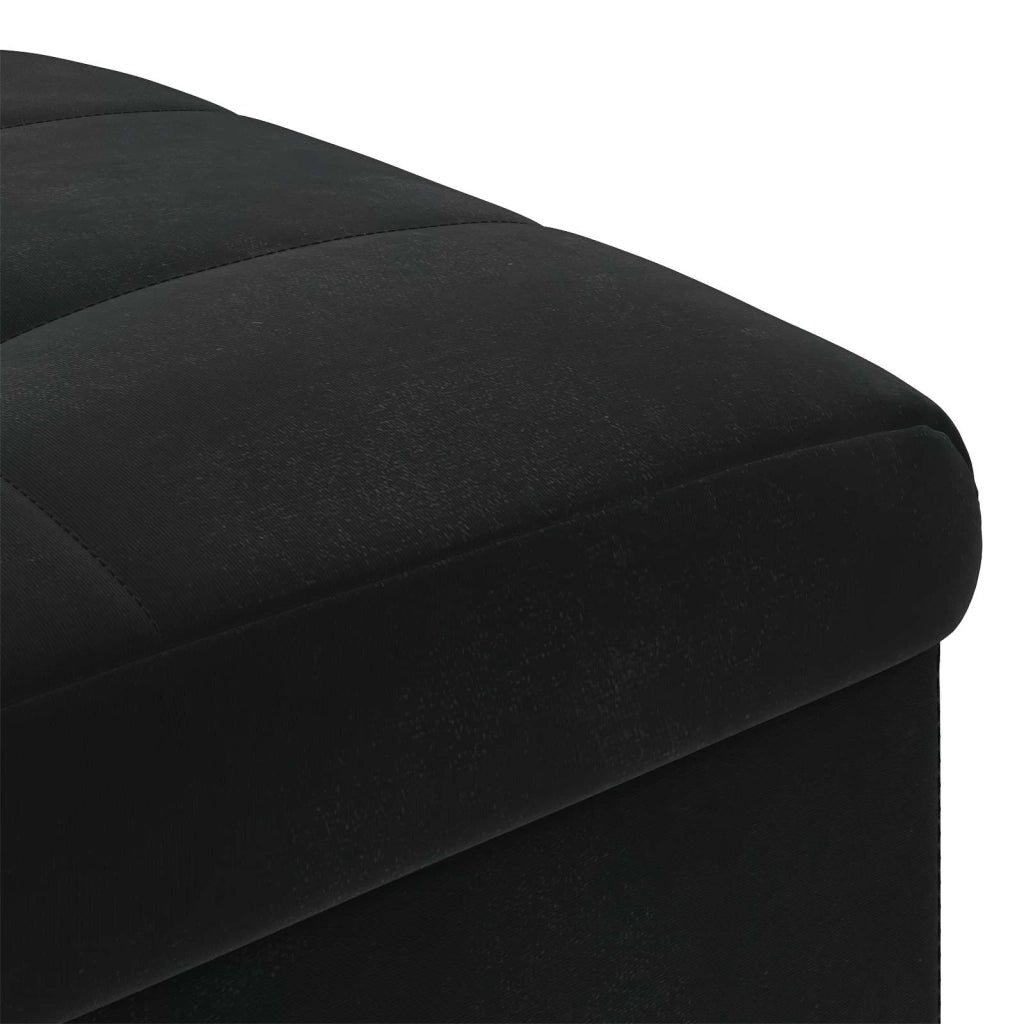 Pouf contenitore con cuscino Nero 40 x 40 x 45 cm Velluto 876814