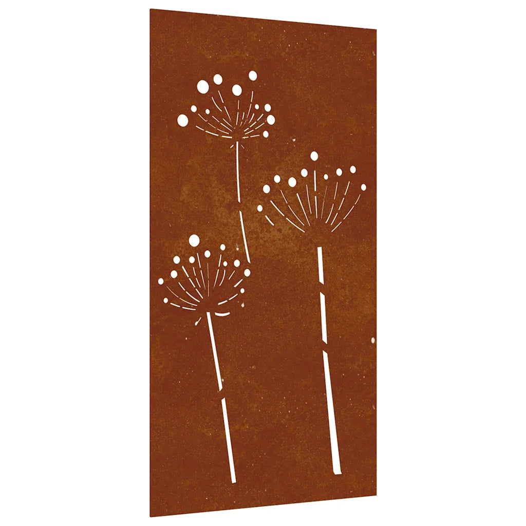Decorazione Muro da Giardino 105x55 cm Fiore in Acciaio Cortencod mxl 130628