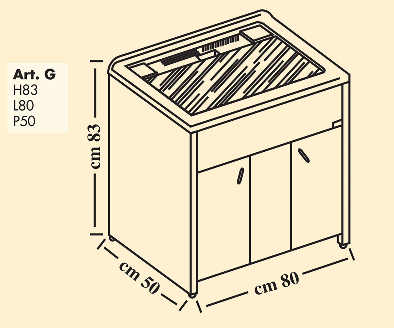Mobile Lavatoio da Esterno in Polipropilene e Alluminio 80x50x83 cm Bianco