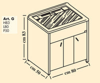 Mobile Lavatoio da Esterno in Polipropilene e Alluminio 80x50x83 cm Bianco