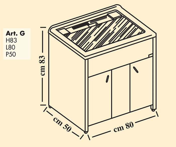 Mobile Lavatoio da Esterno in Polipropilene e Alluminio 80x50x83 cm Bianco