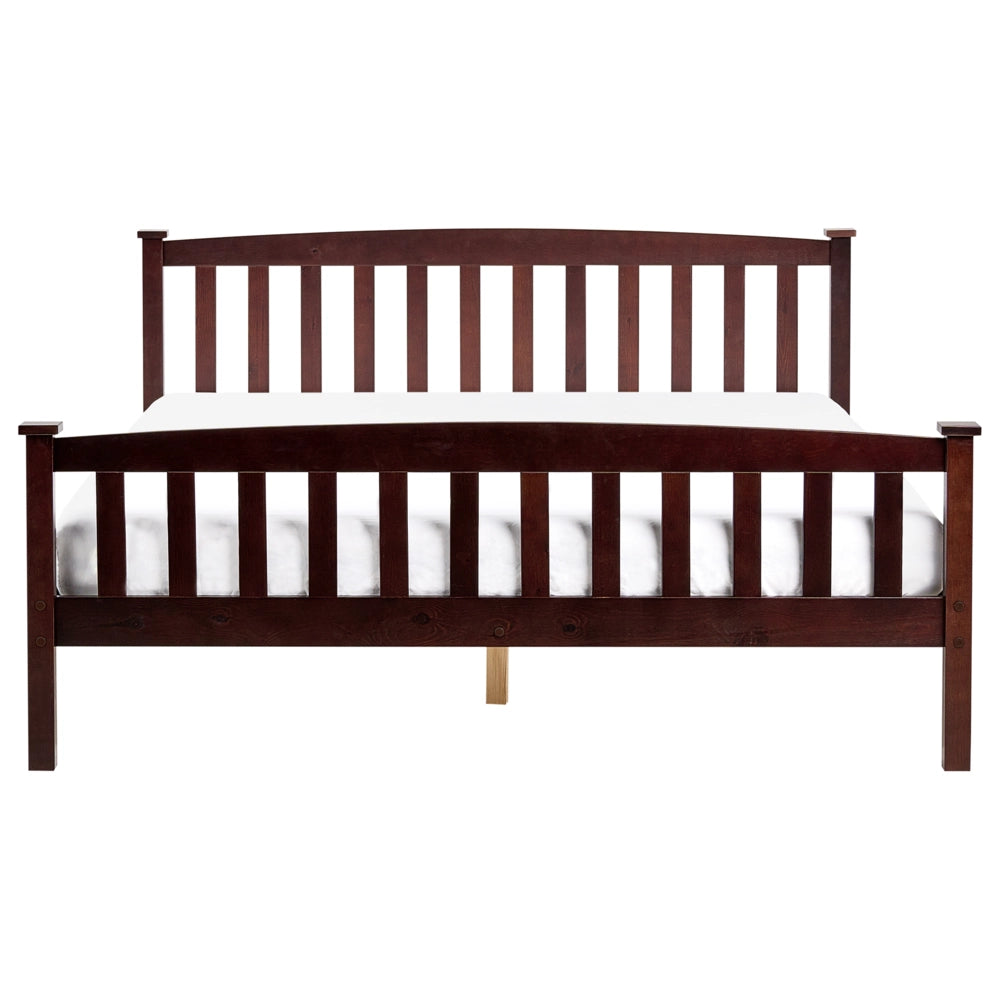 Letto matrimoniale in Legno di pino marrone scuro 160 x 200 cm Mobili per la camera da letto