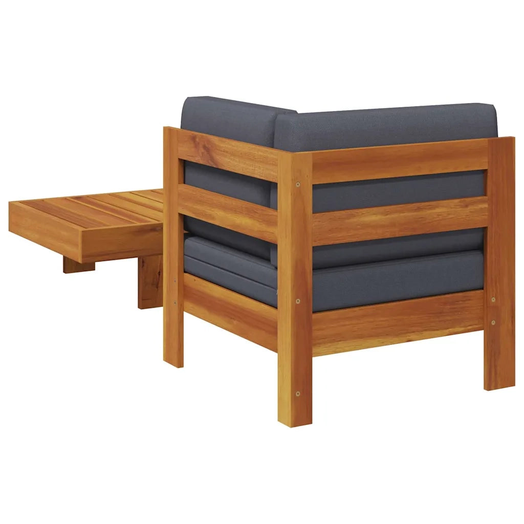 Salotto da Giardino-Set Divani Giardino 2 pz con Cuscini Grigio Scuro Legno Acacia 856738