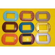Trade Shop - Placca Placche Placchette Compatibili Living International Light Bombate Bticino - Verde -7 Fori     -