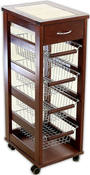 CARRELLO PORTAFRUTTA VESUVIO SALVASPAZIO 1 CASSETTO NOCE 83 X 29 X 36 CM
