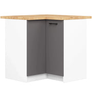 Mobile cucina modulare con piano di lavoro AKORD OLIWIA Bianco 90 cm 2 ante inserto frontale Grigio Grafite 90x46x85 cm