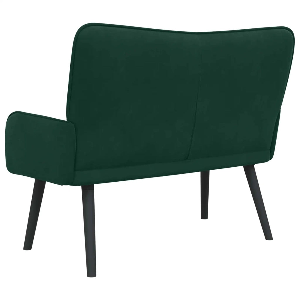 Sofa a Due Posti Verde Scuro 115 x 61 x 87 cm Velluto 42028952