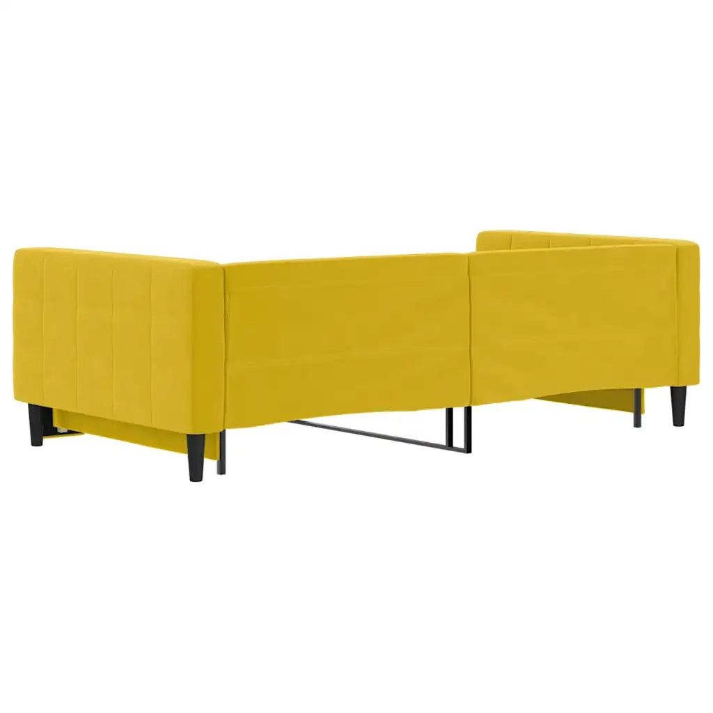 Divano Letto con Letto Estraibile Giallo 100x200 cm in Velluto