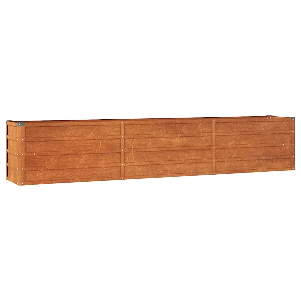 Letto Rialzato da Giardino Ruggine 240x40x45 cm Acciaio Cortencod mxl 129645