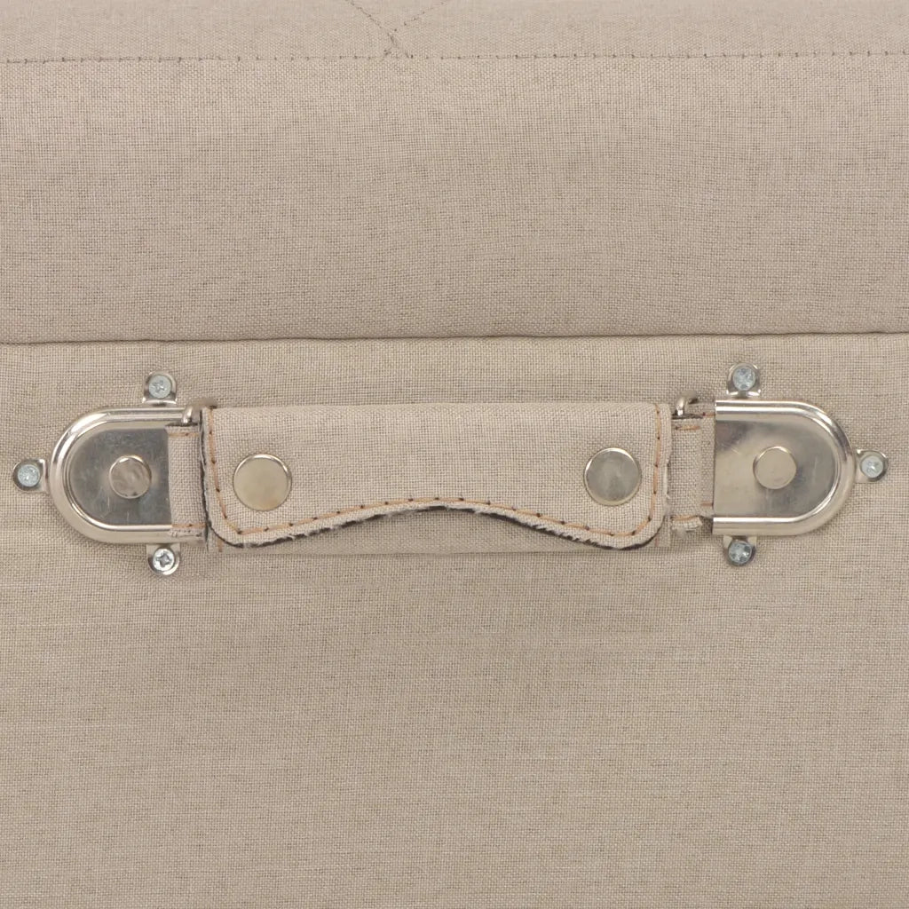 Sgabello con Contenitore 40 cm in Tessuto Beige 247518