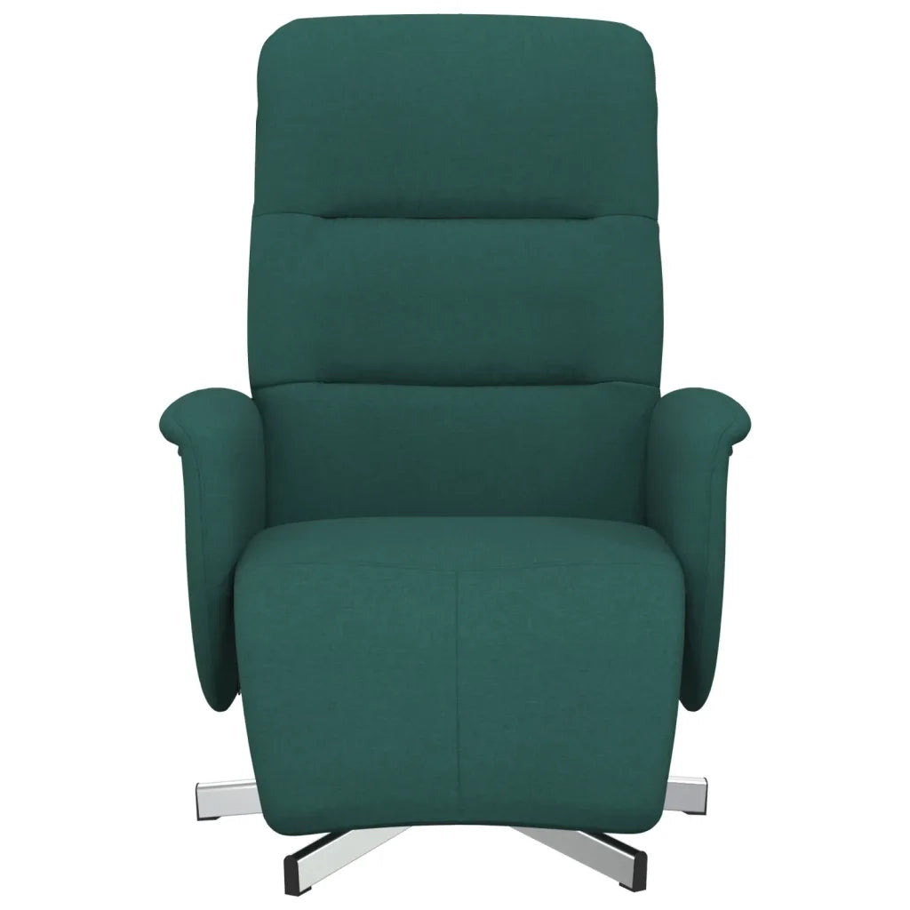 Divano Sedia-Poltrona Reclinabile con Poggiapiedi Verde Scuro in Tessuto 776938