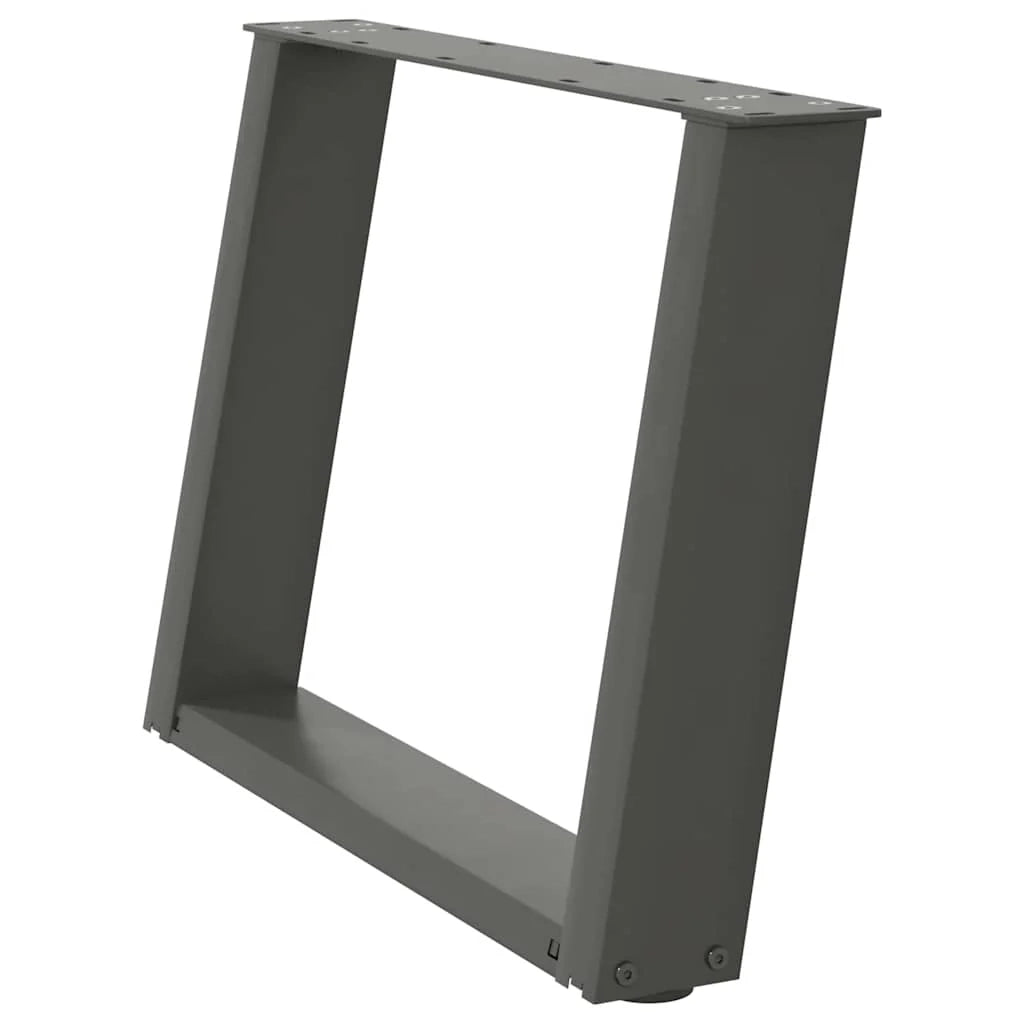 Set di 2 gambe regolabili per tavolino da caffè a forma di U 70 x 42 cm design moderno acciaio antracite 02_0057058