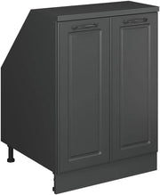 Mobile sottotetto Rion, Antracite casa di campagna, 60 x 81.6 cm con 2 porte, carcassa 60 cm profondità, adatto per il salvaspazio sotto tetti spioventi