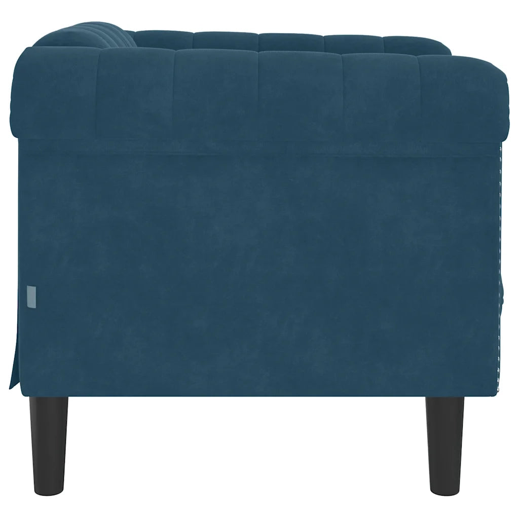 Poltrona-Divano Sedia Blu in Velluto 658932