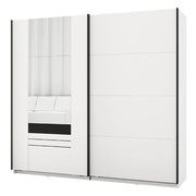 Armadio Camera da Letto Lalibe, Guardaroba 2 Ante 2 Ripiani, 220x205h cm Bianco Opaco