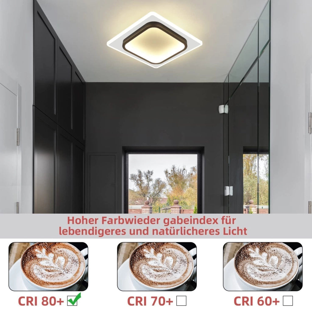 ZMH Lampada da soffitto LED design moderno bianco nero acrilico per soggiorno