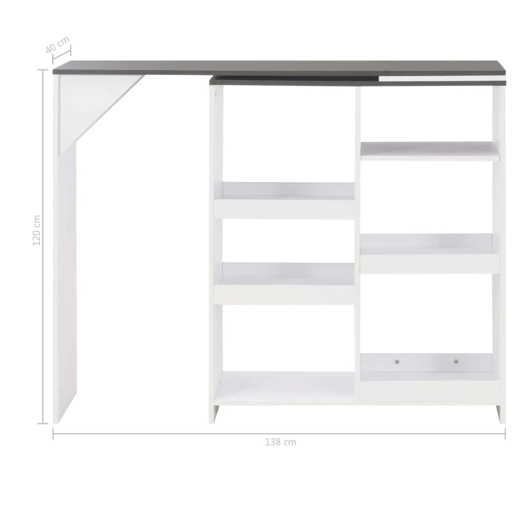 Tavolo alto da bar/bistrot con ripiano rimovibile bianco 138 cm 0902047