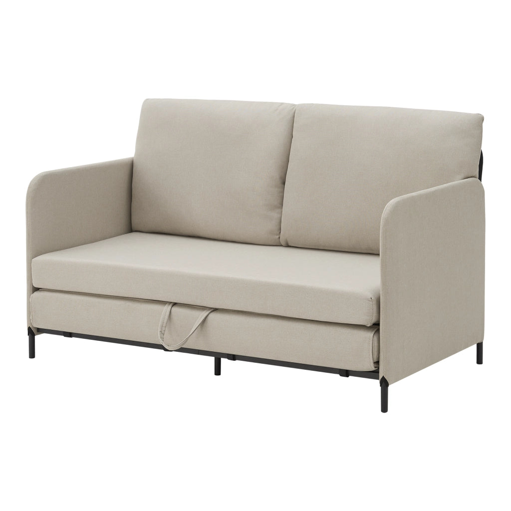 Divano Letto Estensibile Soini 1 Piazza e Mezza 120 x 186 cm Beige [en.casa]