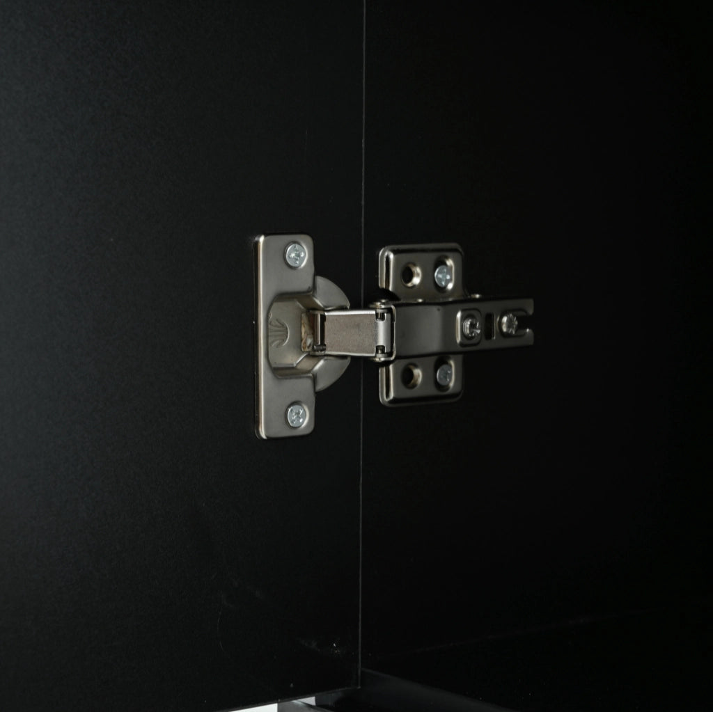 Vetrina LED 59,5x35x182 cm con 2 ante e 2 cassetti in truciolare nero