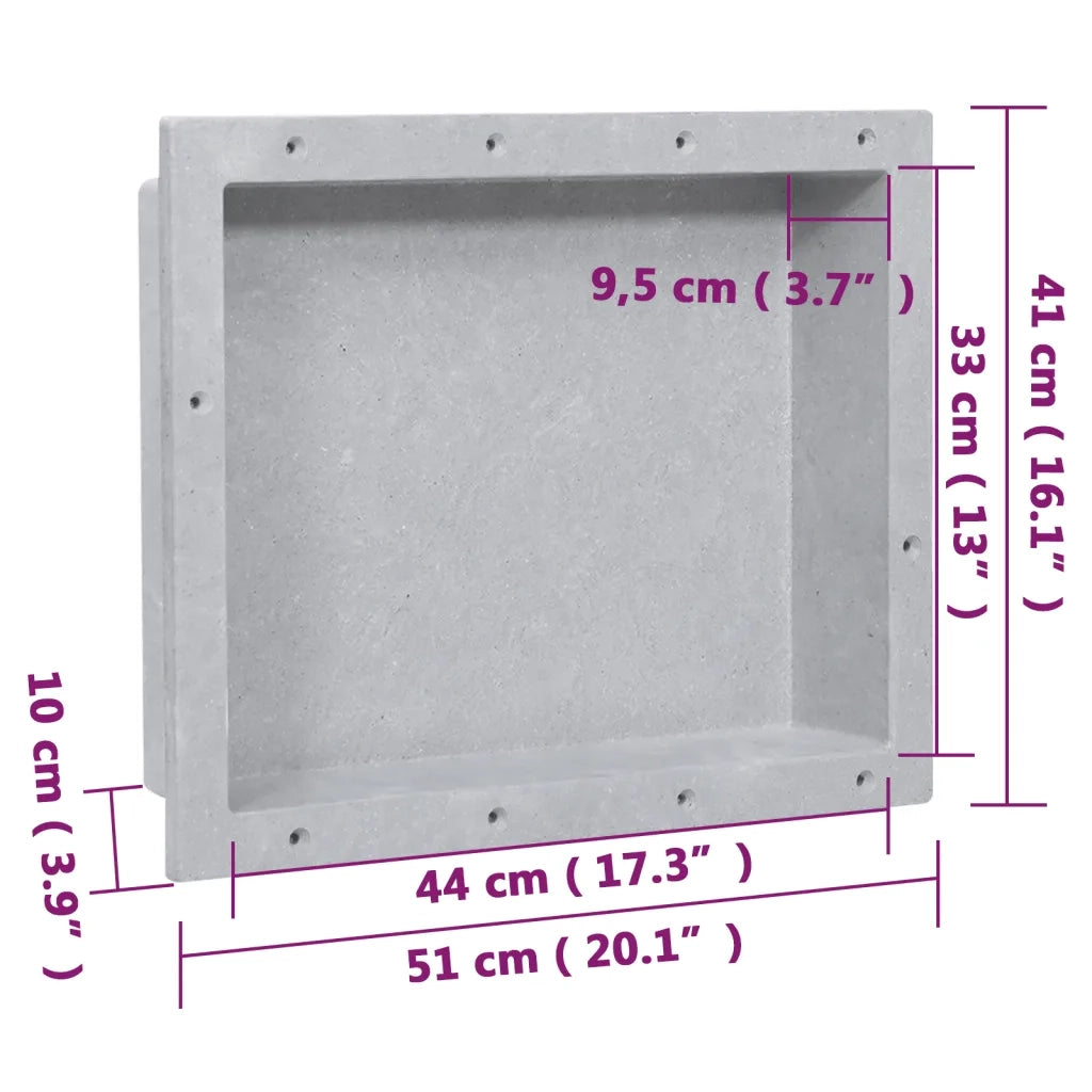 Nicchia da Doccia in Grigio Opaco 41x51x10 cm 151392