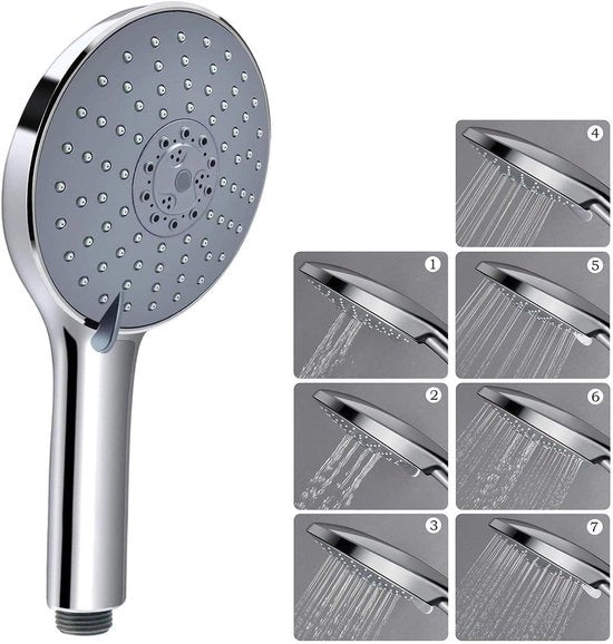 Spout per doccia, Testa di doccia 152 mm, 7 tipi di getto, acciaio inox