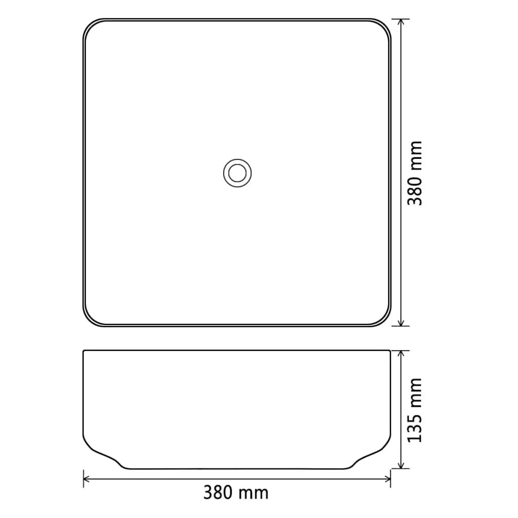 Lavabo da bagno 38 x 38 cm quadrato in ceramica bianco 02_0002525