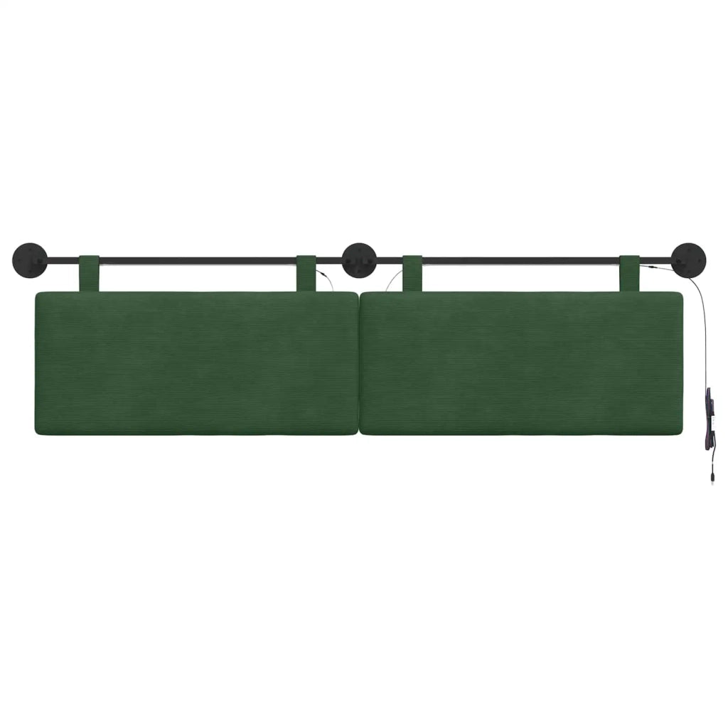 Testiera sospesa Con luce LED Verde Giungla Tessuto in Cords