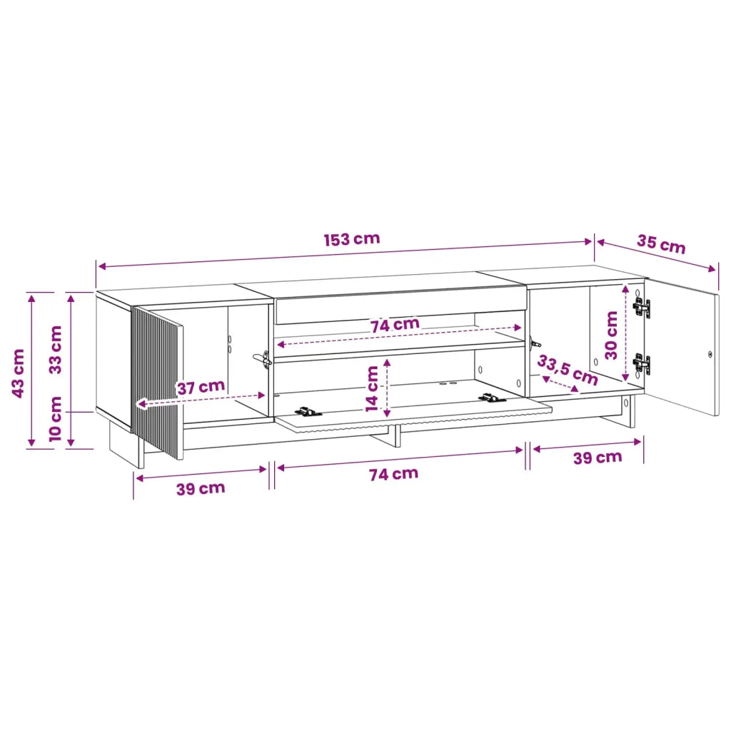Mobile TV LED Nero Legno ingegnerizzato 896026