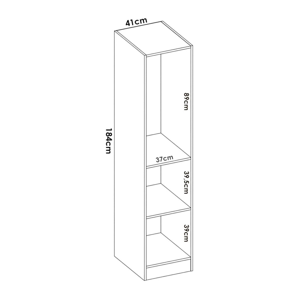 Guardaroba Nxy, Mobile appendiabiti per camera da letto, Armadio a 1 anta singola, 41x52h184 cm, Bianco