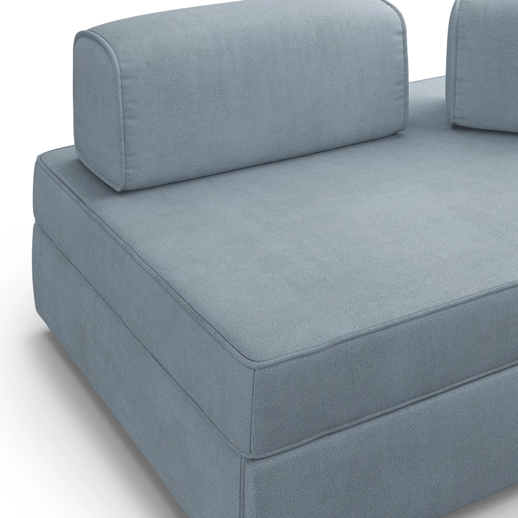 Liberty Divano con pouf estraibile e schienali movibili in tessuto morbido impermeabile T02 180 cm carta da zucchero