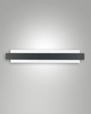 Regolo Lampada da Parete LED Integrato 21W 2150lm 3000K Metallo e Vetro Colore Nero Design Moderno Dimmerabile a Taglio di Fase IP20 Classe 1
