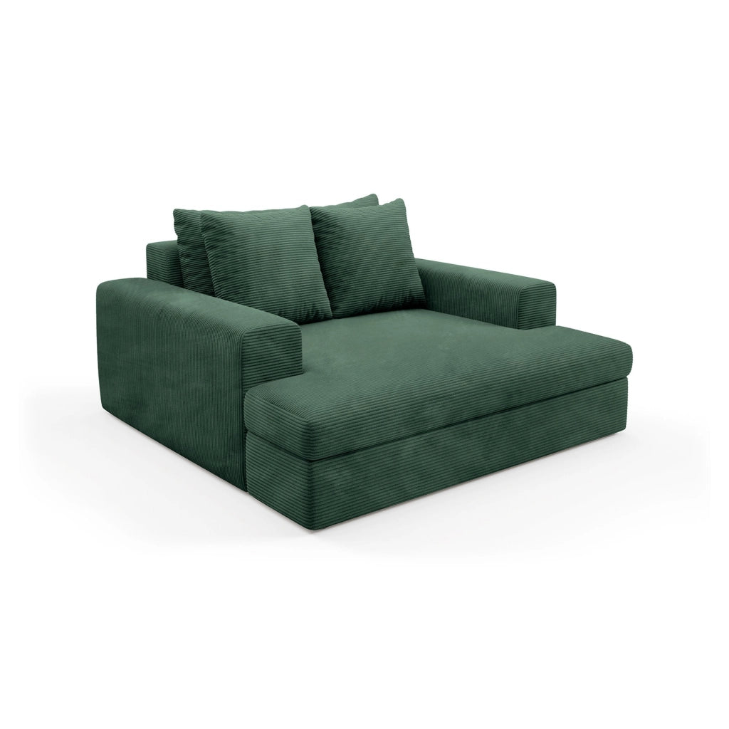 Comazzo, Divano Fisso 2 Posti Cuscini Sfoderabili, 162x167x86h cm Verde
