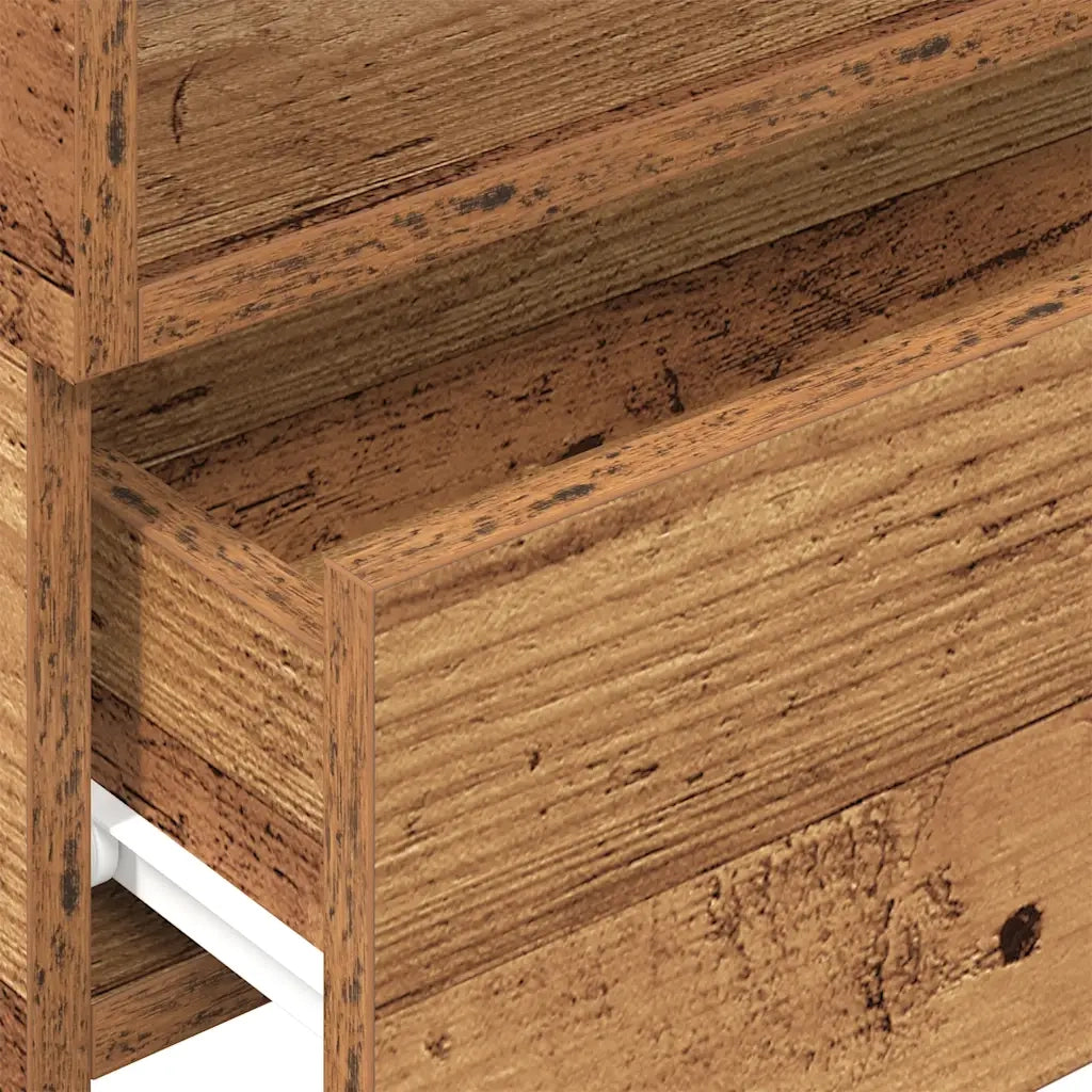 Comodino a Muro Legno Antico 45x26x28,5 cm 858610