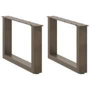 Gambe per Tavolino da CaffÃ¨ a Forma di U 2 pz Acciaio Naturale 50x(30-31) cm Acciaio