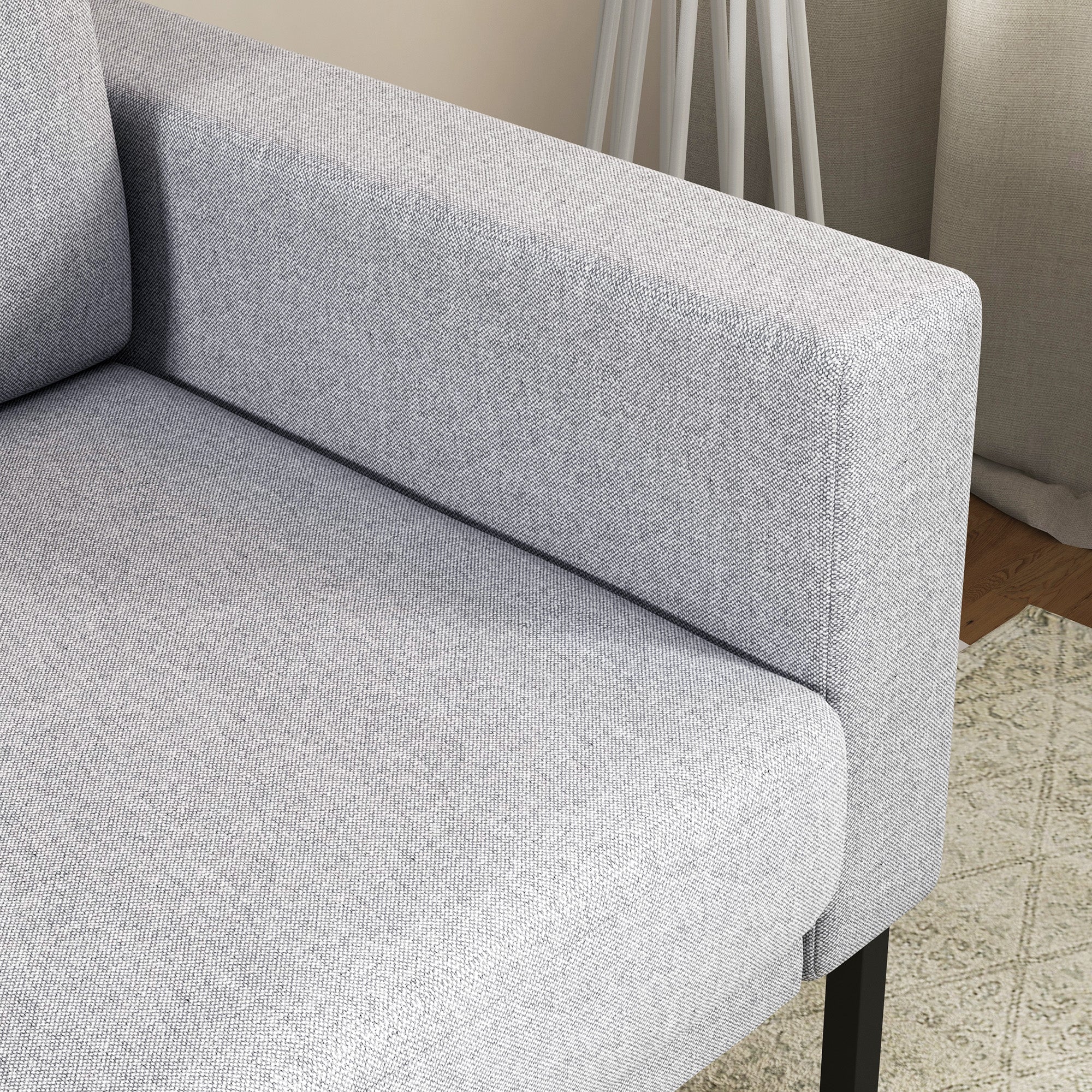 Poltrona Imbottita 82x70x83,5 cm in Poliestere Grigio Chiaro