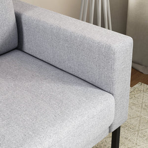 Poltrona Imbottita 82x70x83,5 cm in Poliestere Grigio Chiaro