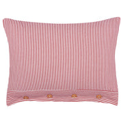 Cuscino decorativo in cotone rosso e bianco 40 x 60 cm con motivo a righe e bottoni Accessori decorativi retrò Camera da letto Soggiorno