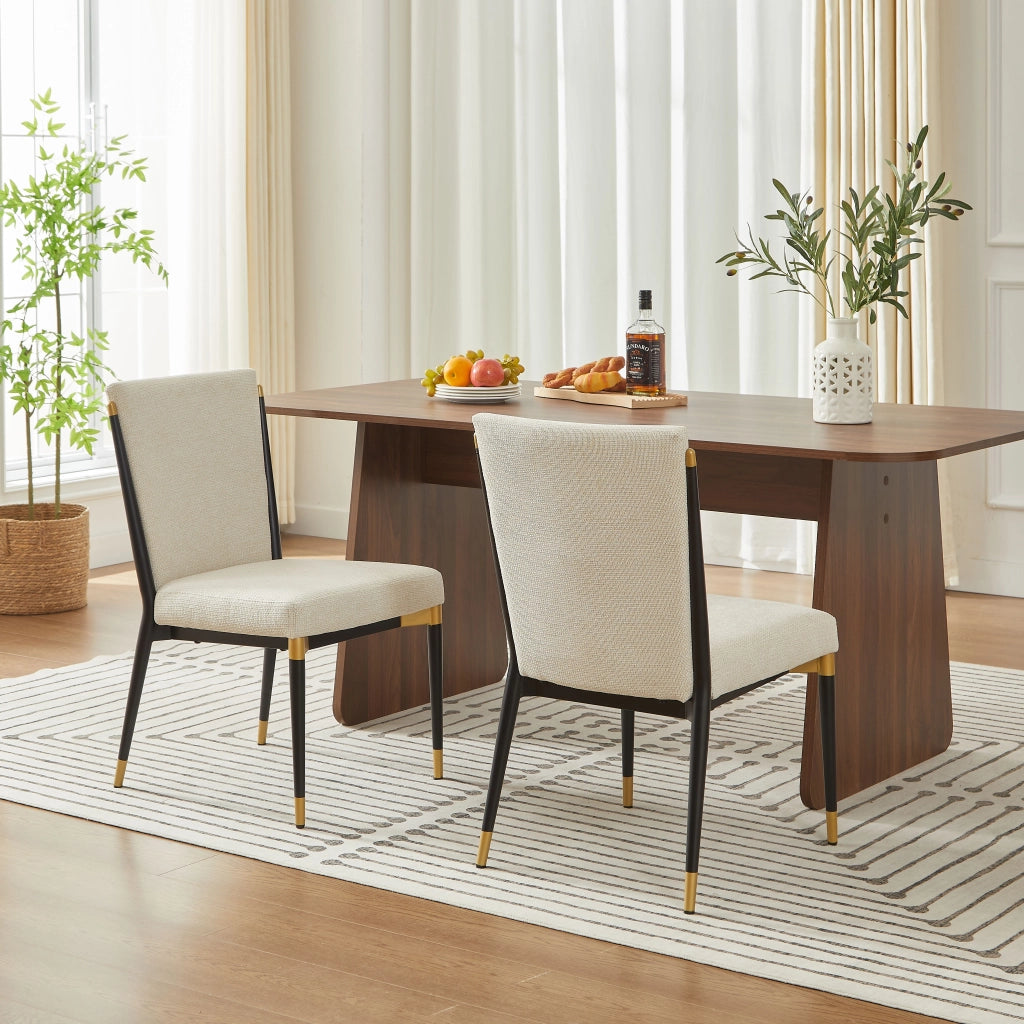 SEDIE Set da 2 pezzi in tessuto beige con gambe regolabili in altezza