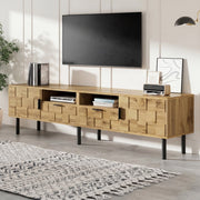 Mobile TV con 2 Ante e 2 Cassetti ¨C MINIMAL ¨C Truciolato, Gambe in Metallo, Soggiorno