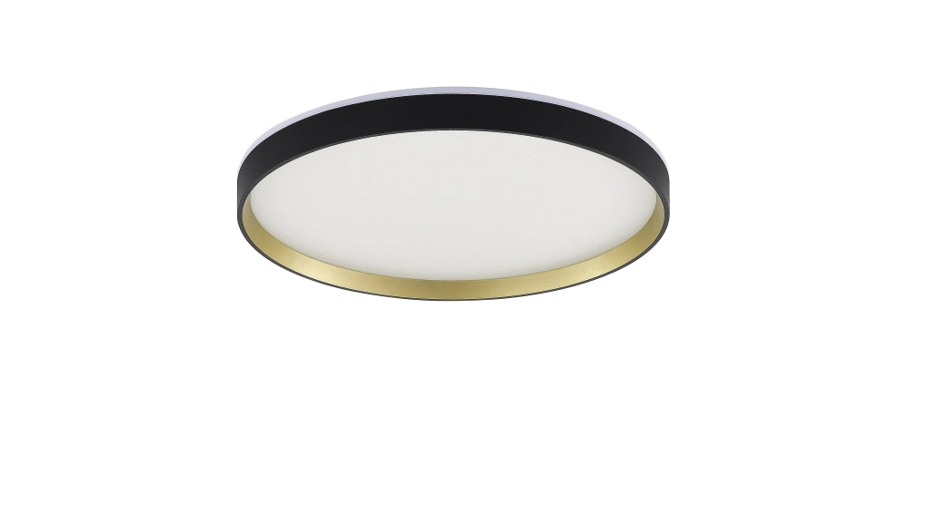 Plafoniera LED Ø40 nero-oro RGB 40W con telecomando