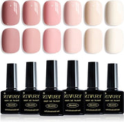 Set di Vernice per Unghie a UV - 6 Colori, Soak-Off, per Donne Inizianti Fai-da-te Arte delle Unghie Manicure Salon - Durable 8ML