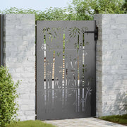 vidaXL Cancello da giardino con blocco Nero 105 x 150 cm