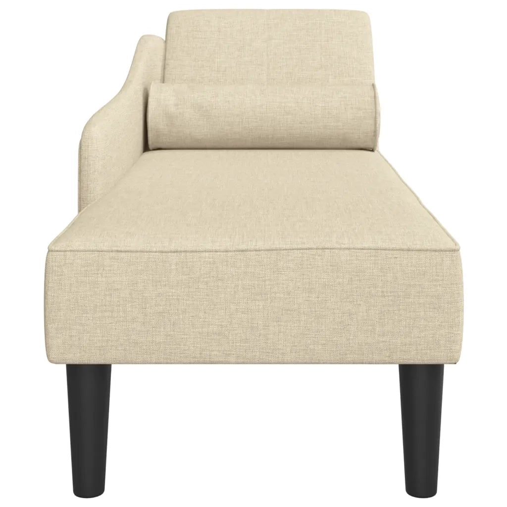 Chaise Longue con Cuscini Crema in Tessuto 4007602