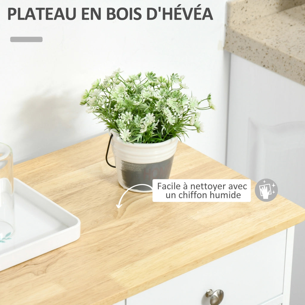 Armadio a due ante con cassetti e ripiano regolabile ¨C zephmum ¨C bianco e legno naturale
