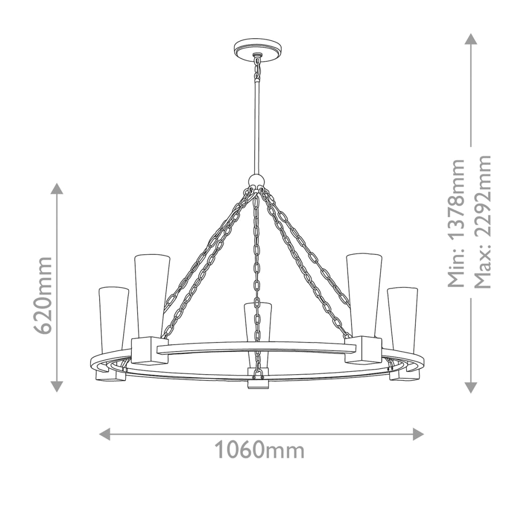 Lampadario Art Déco oro Ø106 opale 5xE27 Elstead Kristy