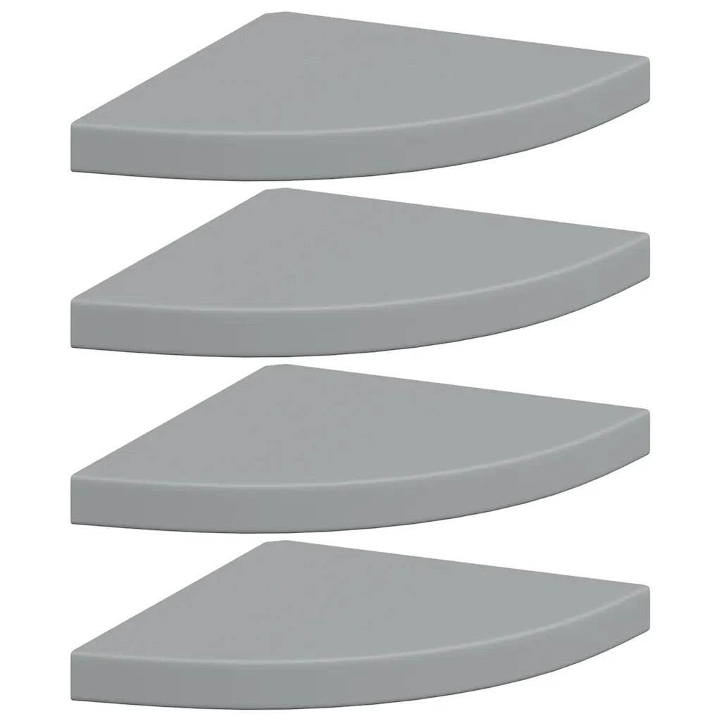 Scaffali Angolari a Parete 4 pz Grigi 35x35x3,8 cm MDF cod mxl 33588
