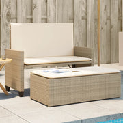 Panca da Giardino con Cuscini e Poggiapiedi Beige in Polyrattan 368411