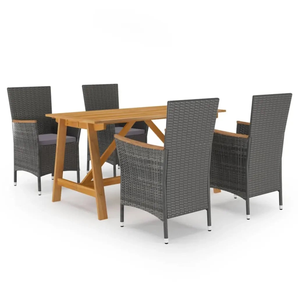 Set Mobili da Pranzo per Giardino 5 pz Grigio 3068740