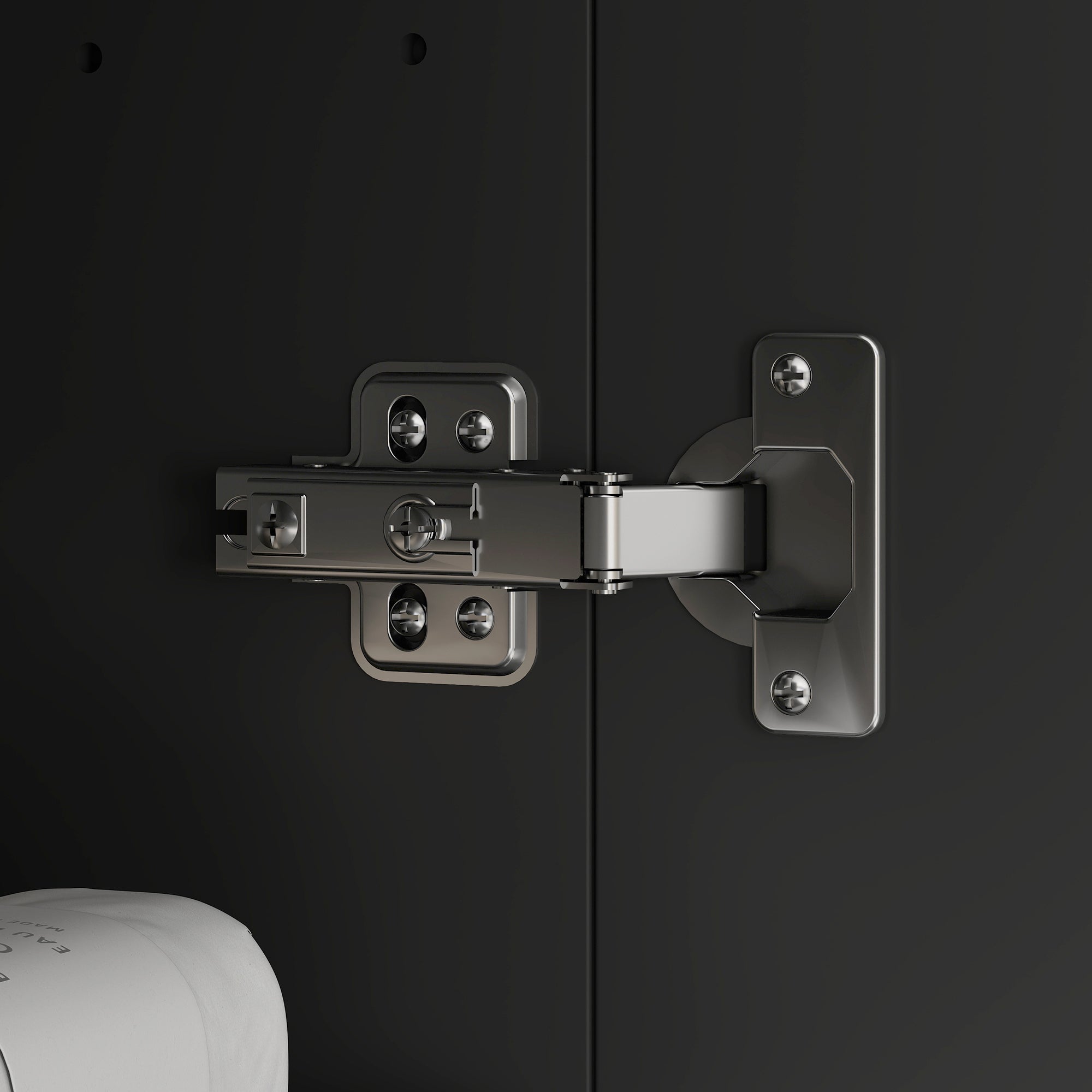 Armadietto a Specchio per Bagno 60x15x75 cm Struttura in MDF Nero