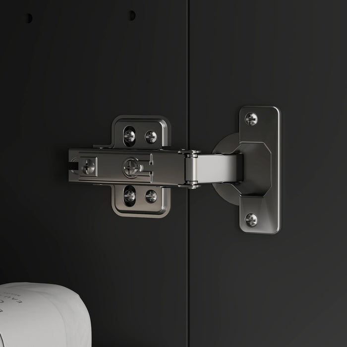 Armadietto a Specchio per Bagno 60x15x75 cm Struttura in MDF Nero